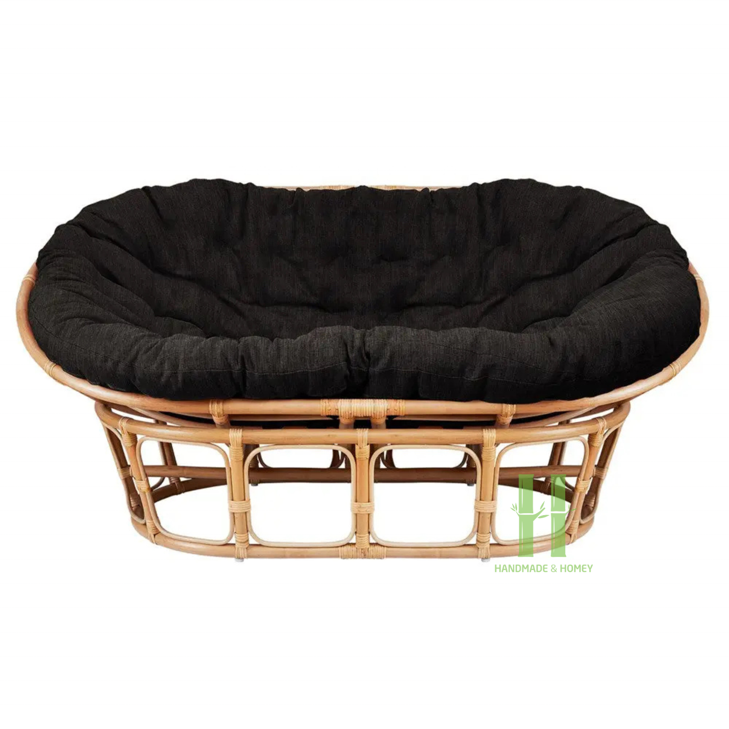 Eco Friendly Rattan Papasan Chair Double Modern Rattan Lounge with Cushion Chair Wicker Double Rattan Chair with many Colors