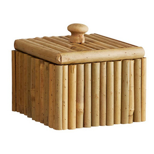 Handmade Bamboo Basket with Lid OEM Kitchen Storage Storage Basket with Competitive Price Customized in Vietnam