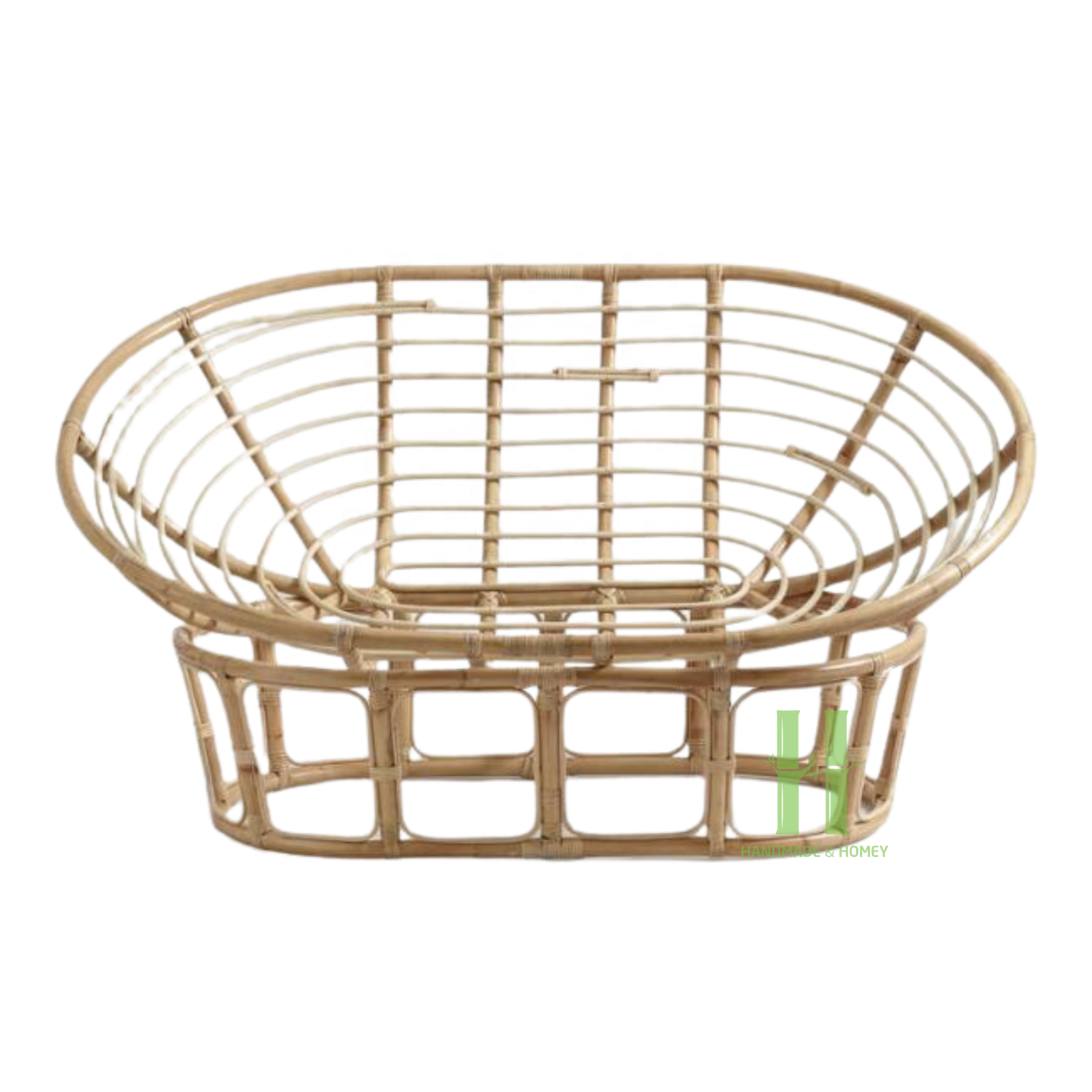 Eco Friendly Rattan Papasan Chair Double Modern Rattan Lounge with Cushion Chair Wicker Double Rattan Chair with many Colors