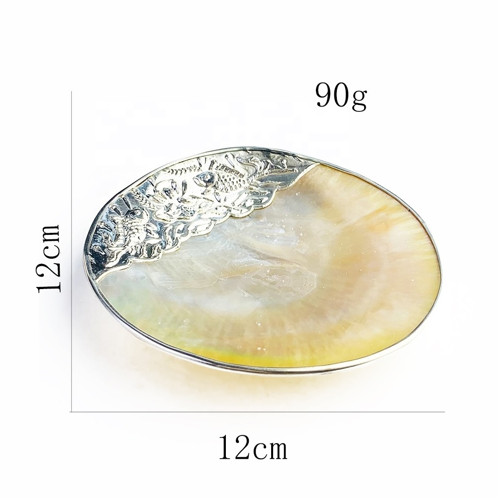 Unique Mother of Pearl Shell Caviar Plate Antique Decorative Tray for Ramadan Decoration OEM Charger Plate