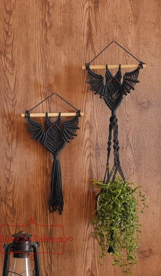 Top Sell Macrame Wall Hanging Home Decor For Halloween Wall Hanging Boho Bat Home Decoration Living Room Wholesale Handmade