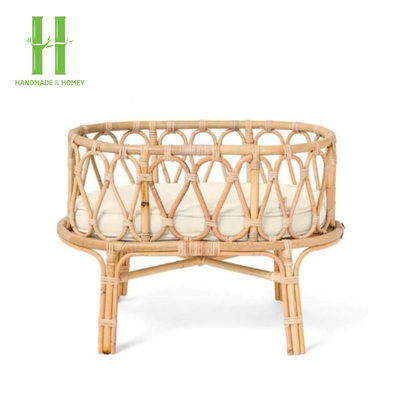 New Trend Poppie Toys Rattan Doll Bed Doll Crib For Babi Rattan OEM Design Customize Handmade In Vietnam Wholesale