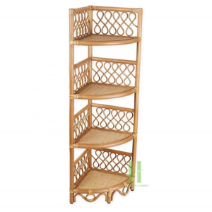 Best Selling Tall Vintage Shelf Rattan Shelves Storage Racks Home Accessories OEM Customized Handmade in Vietnam Wholesale