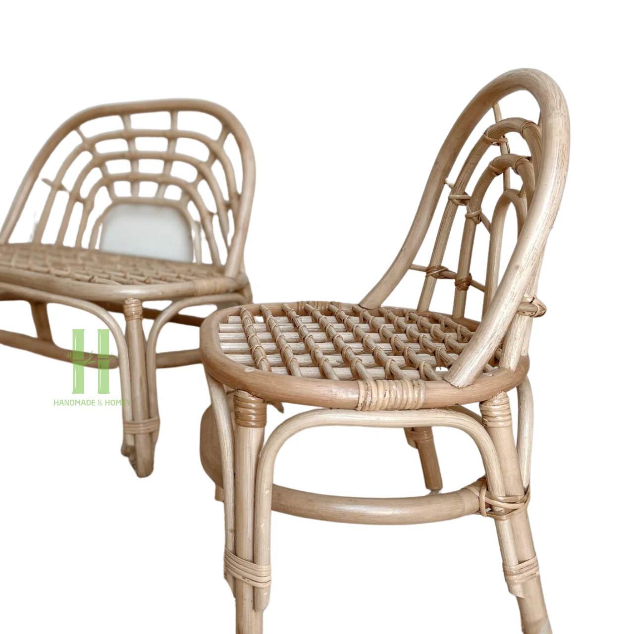 Set of 2 Handmade Rattan Dining Chair Modern Chairs for Living Room Bed Rooms Customized Design Package in Vietnam Factory