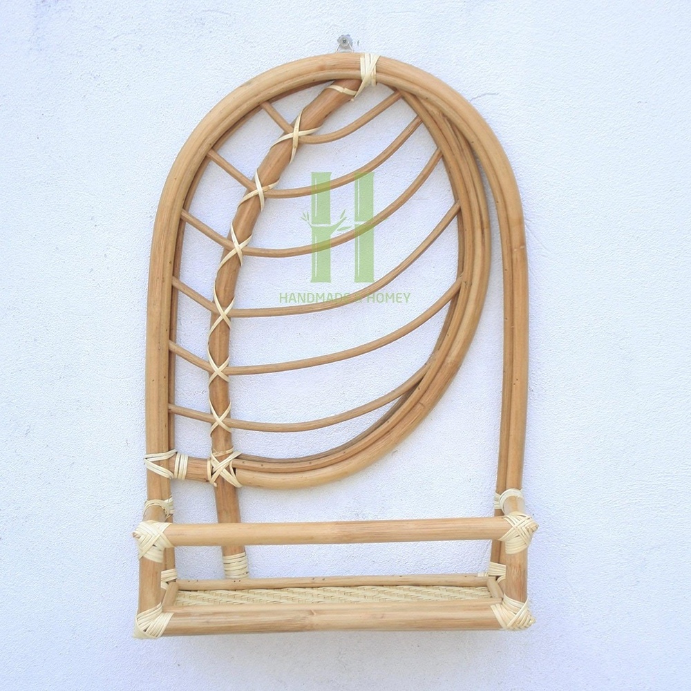 New Product Decorative Rattan Shelf Wall Hanging Decoration OEM Handmade Rattan Wall Shelf Kid Room Decorations from Vietnam