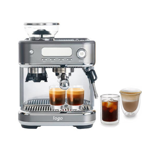 Premium bean to cup coffee maker for office espresso machine with steam wand  2.3L water tank and Stainless steel housing