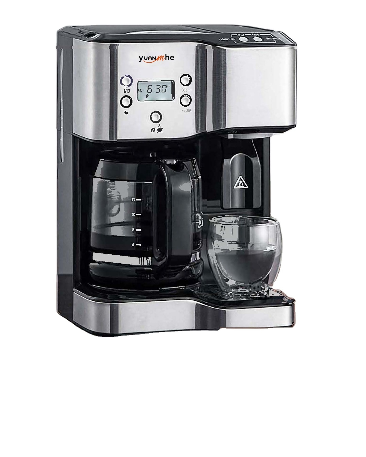 HCYM Best Tasting Drip Coffee Maker 2021 Small Coffee Drip Machine with Two Dispenser for Coffee Maker and Hot Water