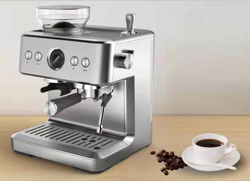 HCYM Premium Espresso Cafetera Industrial with Bean Grinder Milk Frother Commercial Coffee Machine Hot Sale in Vietnam