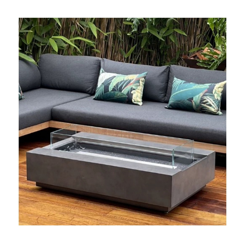 mini outdoor patio furniture set gas fire pit stainless steel drop-in rectangular tabletop fire pit with stand