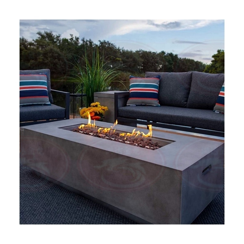 High quality modern garden fire pit propane natural gas table marble large outdoor smokeless fire pit table gas