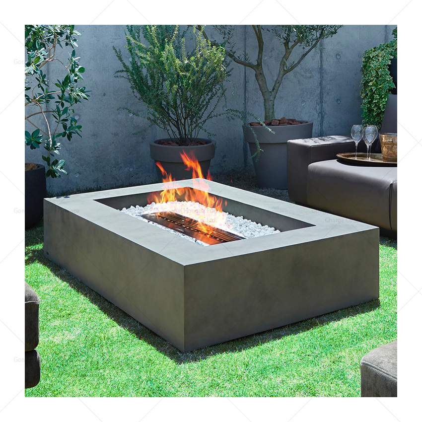 High quality modern garden fire pit propane natural gas table marble large outdoor smokeless fire pit table gas