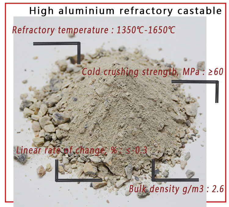 acid-resistant boiler castable refractory cement high alumina refractory castable corundum with low cement