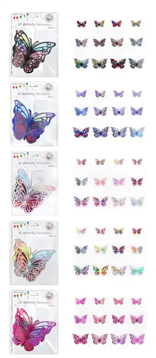 Party Wall Decorations 3D Butterfly Wall Stickers Diy Home Decor Butterfly Wall Stickers Magnetic Butterflies 3D Sticker