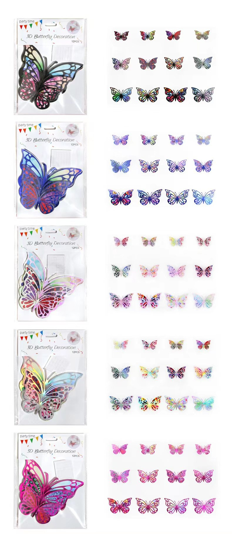 Wholesale 3D hollow butterfly wall stickers for decoration stickers for party creative wall stickers by manufacturers