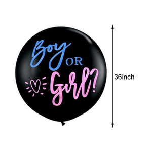 36inch Giant baby girl or boy black latex balloon With Confetti for baby shower birthday party decoration gender reveal balloon