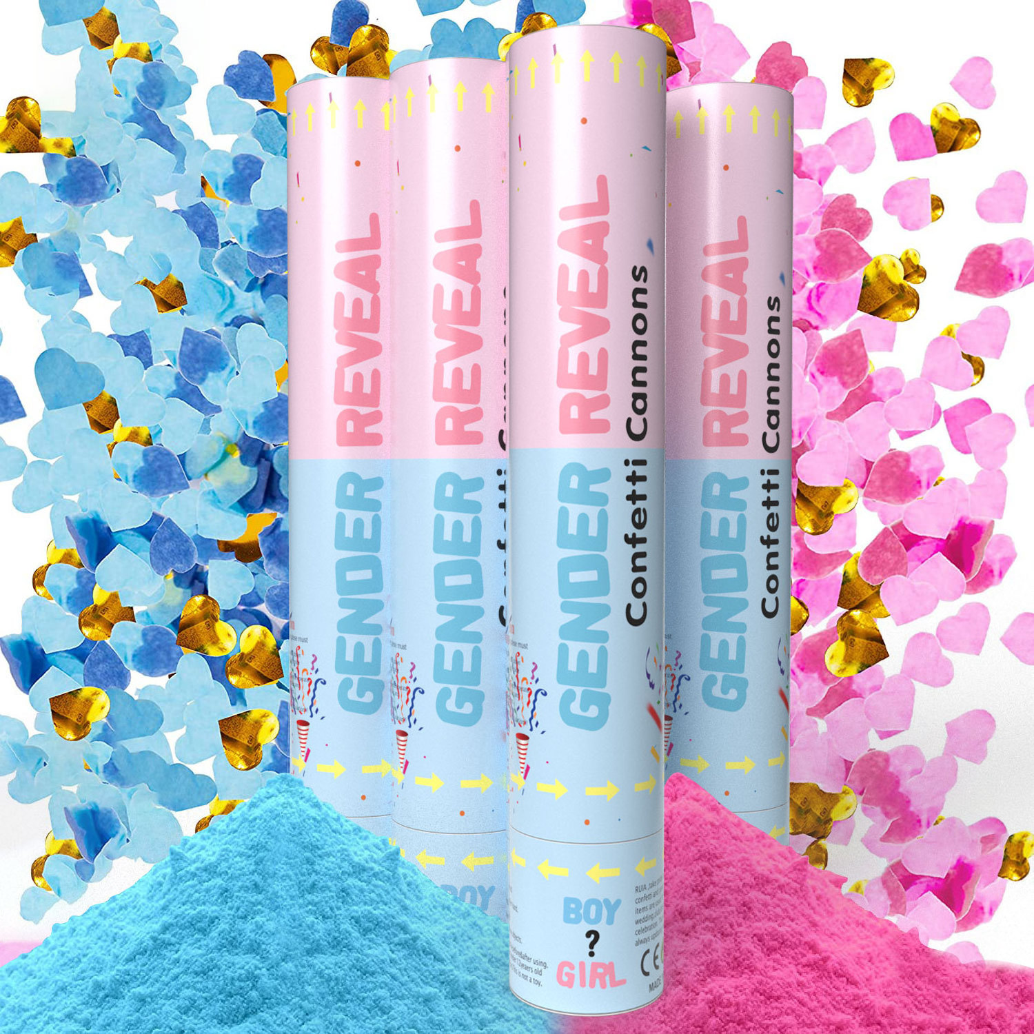 Gender Reveal Smoke Bomb Push Pop 2024 New Arrival Eco-Friendly Baby Shower Gender Reveal Confetti Cannon