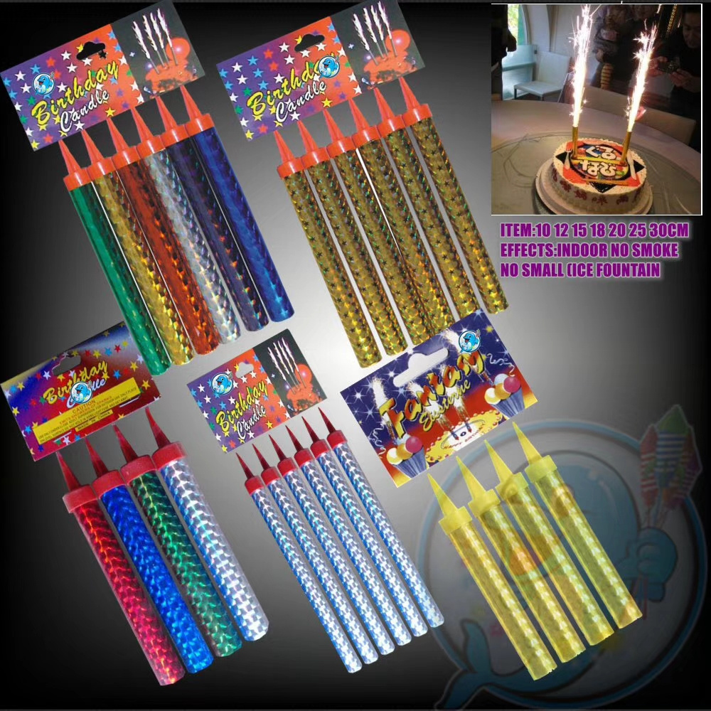 Cold fireworks Wholesale Cold Fireworks Color Flame Ice Sparkler Cake Fountain Smokeless Sparkler Birthday Candles