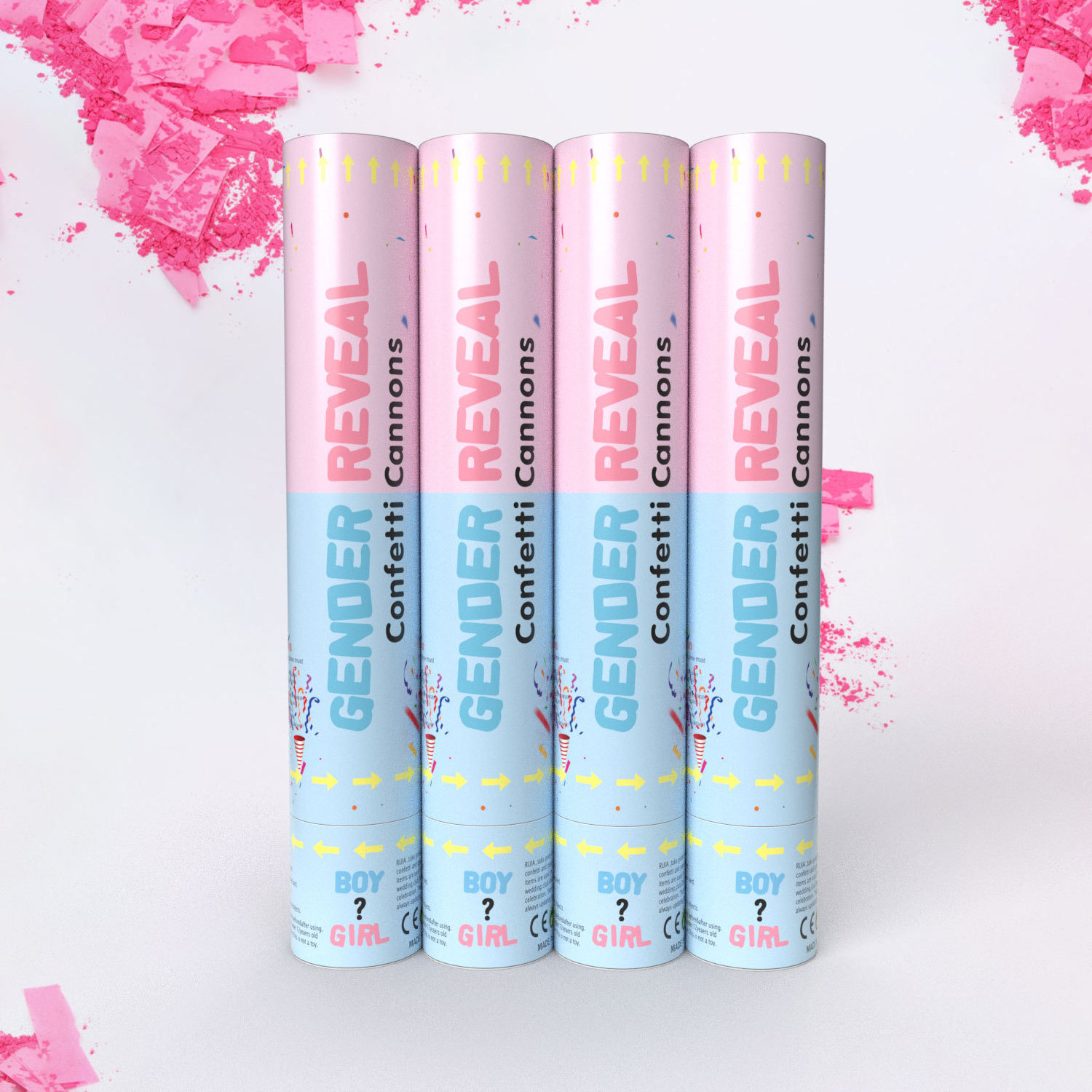 Gender Reveal Smoke Bomb Push Pop 2024 New Arrival Eco-Friendly Baby Shower Gender Reveal Confetti Cannon