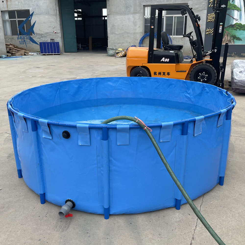 Waterproof Pvc Canvas Fish Tank Farming Round Foldable PVC Tarpaulin Tank Fish Pond