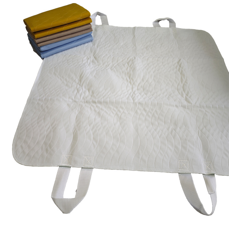 Free Sample Custom Quilt Washable Incontinence Underpad Adult Reusable Waterproof Bed Pad With Handles