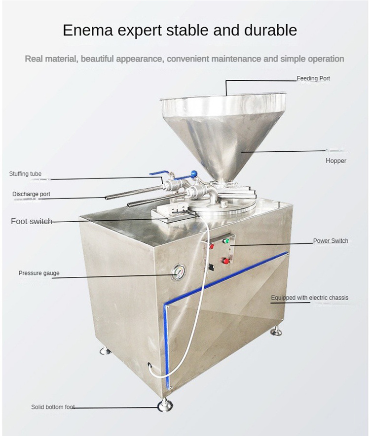 Electric Large Capacity Vacuum Sausage Filler Linker Sausage Binding Machine Meat Quantitative Filling Machine