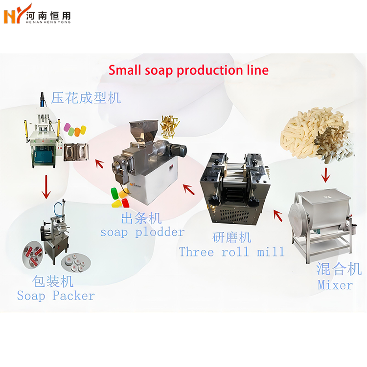 150kg/h high efficiency bar soap making machine/complete solid bar soap making machine small line