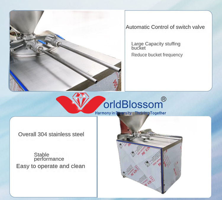 Electric Large Capacity Vacuum Sausage Filler Linker Sausage Binding Machine Meat Quantitative Filling Machine