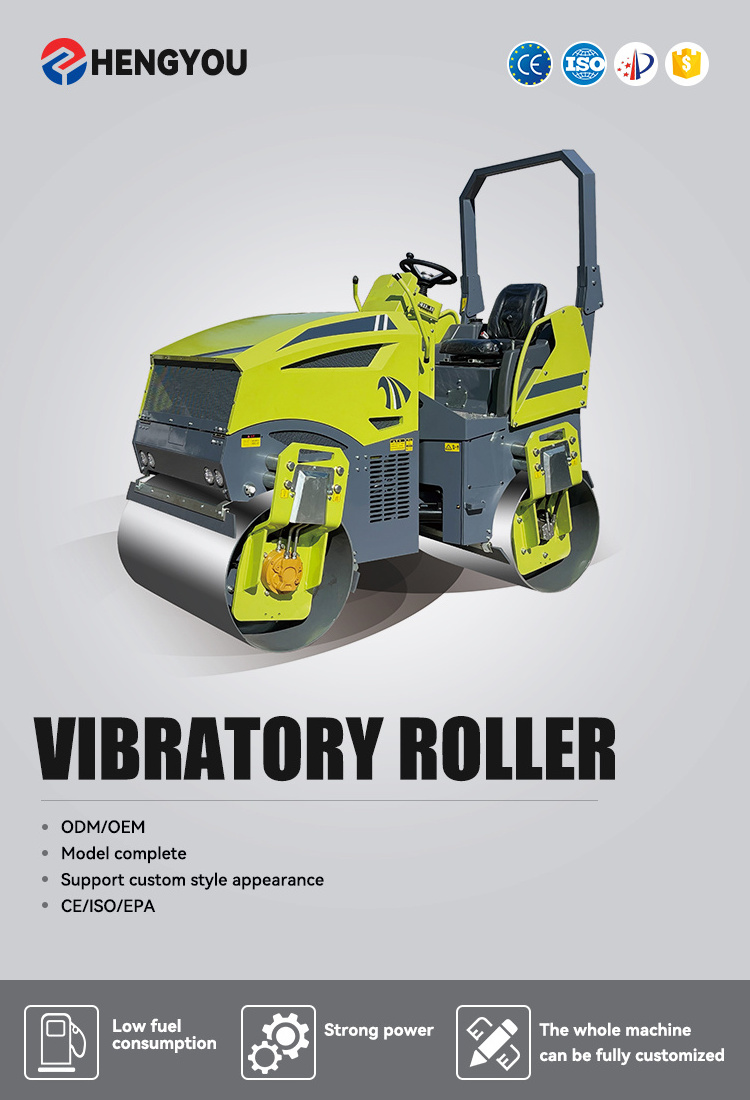 China Small Double Drum Road Roller  Machinery 1 Ton 2 Ton 3 Ton 4 Ton 5 Ton mini road roller