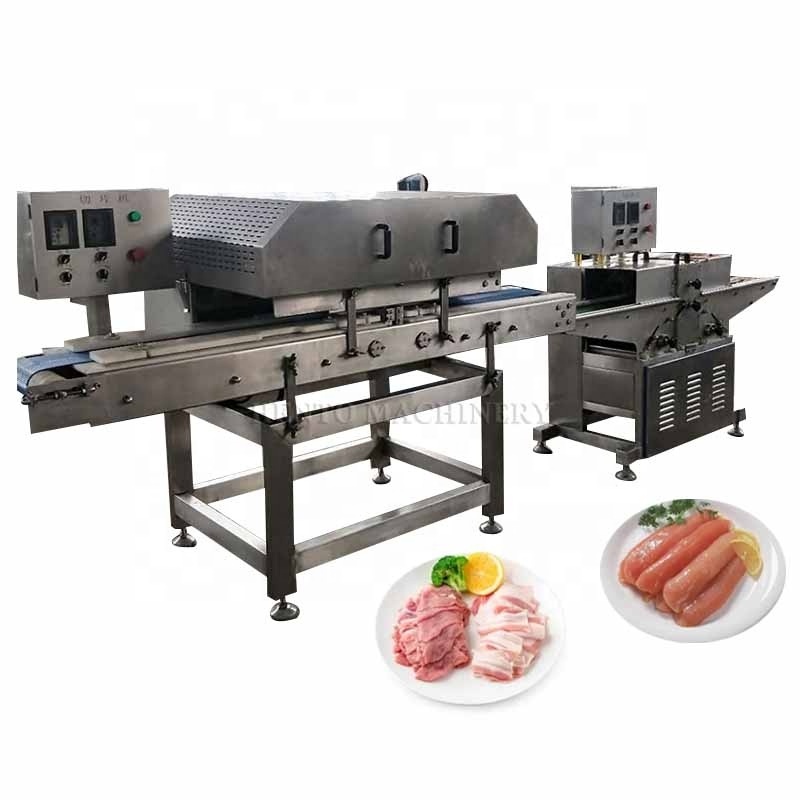 Stable Working Chicken Breast Slicer / Meat Slicing Machine / Fresh Meat Strip Cutting Machine