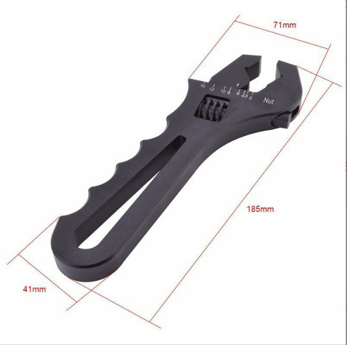 New 6-inch Lightweight and Portable Aluminum Alloy Black Surface Adjustable Wrench