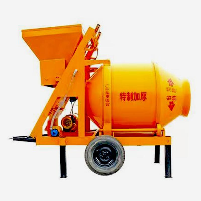 Fully automatic JZC 1000 litre drum cement concrete mixers with hopper lift electric diesel engine mobile 1 yard concrete mixer