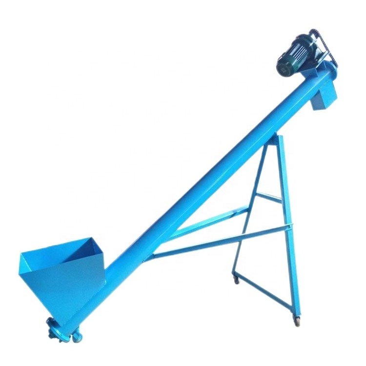 Mobile spiral feeding elevator Customized stainless steel screw conveyor Screw auger feeder conveyor with hopper