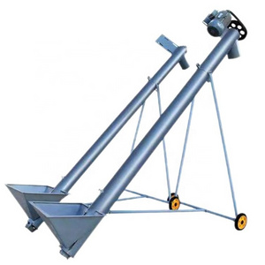 Mobile spiral feeding elevator Customized stainless steel screw conveyor Screw auger feeder conveyor with hopper