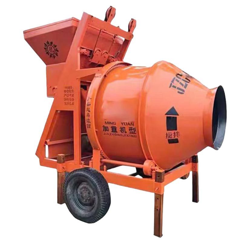 Fully automatic JZC 1000 litre drum cement concrete mixers with hopper lift electric diesel engine mobile 1 yard concrete mixer