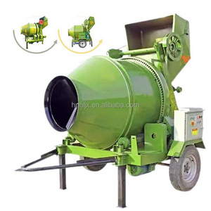 JZC350 mobile self loading concrete mixer construction site small skip mixer with traction electric gear ring drive drum mixer