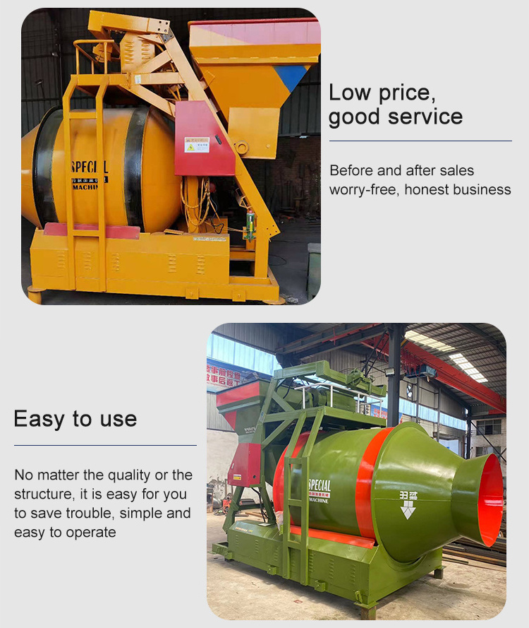 Fully Automatic Self Loading loader soil drum mixer machine JZM /JZC 350L drum used 500L concrete mixer cement mixer