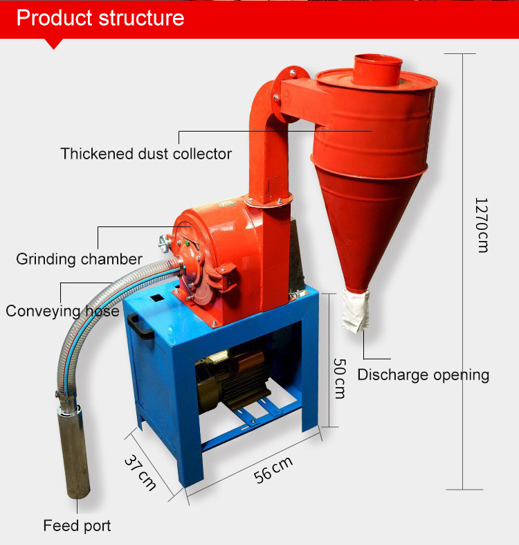 Self-priming Flour Mill Chili Black Pepper Rice Wheat Maize Grain Corn Grinder Grinding Milling Crushing Machine