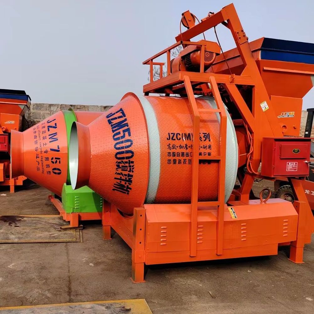 Fully Automatic Self Loading loader soil drum mixer machine JZM /JZC 350L drum used 500L concrete mixer cement mixer