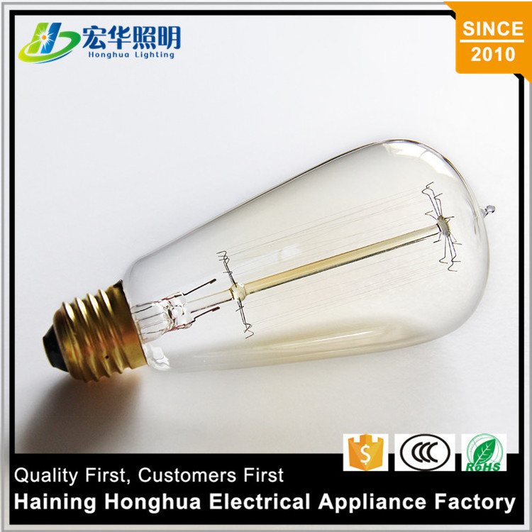 ST64 vintage Edison style clear amber yellow light pendant lamp bulb