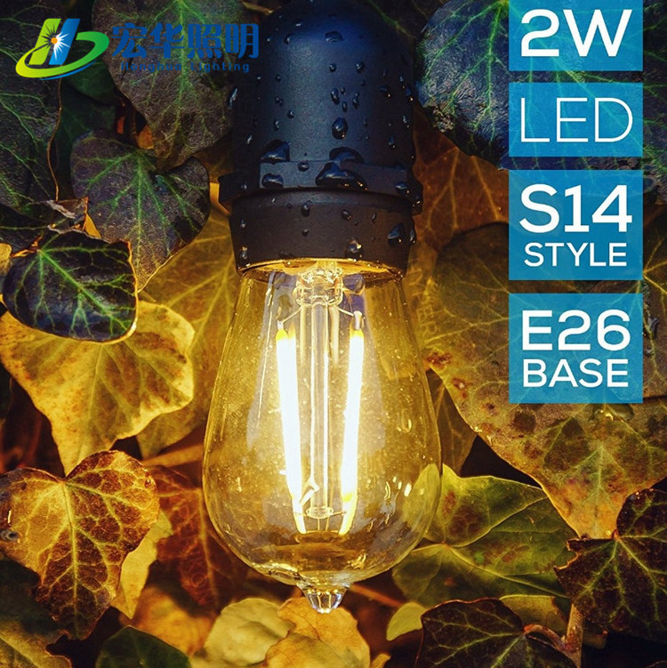 S14 E26 E27 130v 48Ft LED light decorative LED Edison style patio lights string bulb