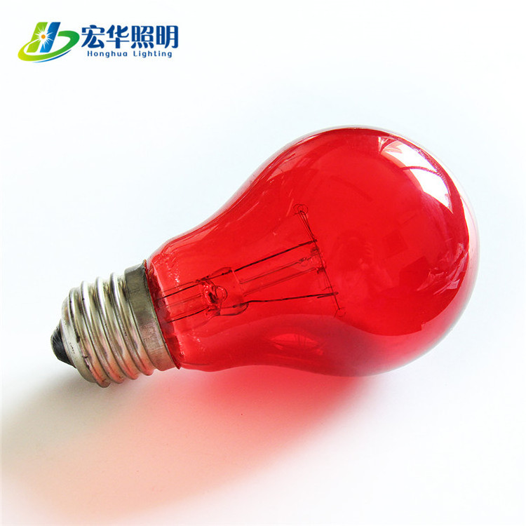 A60 e27 60w general use red vintage edison lamp high temperature incandescent light bulb