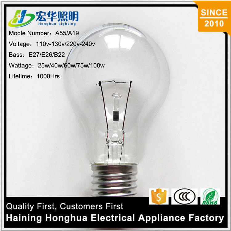 A60 e27 60w general use red vintage edison lamp high temperature incandescent light bulb