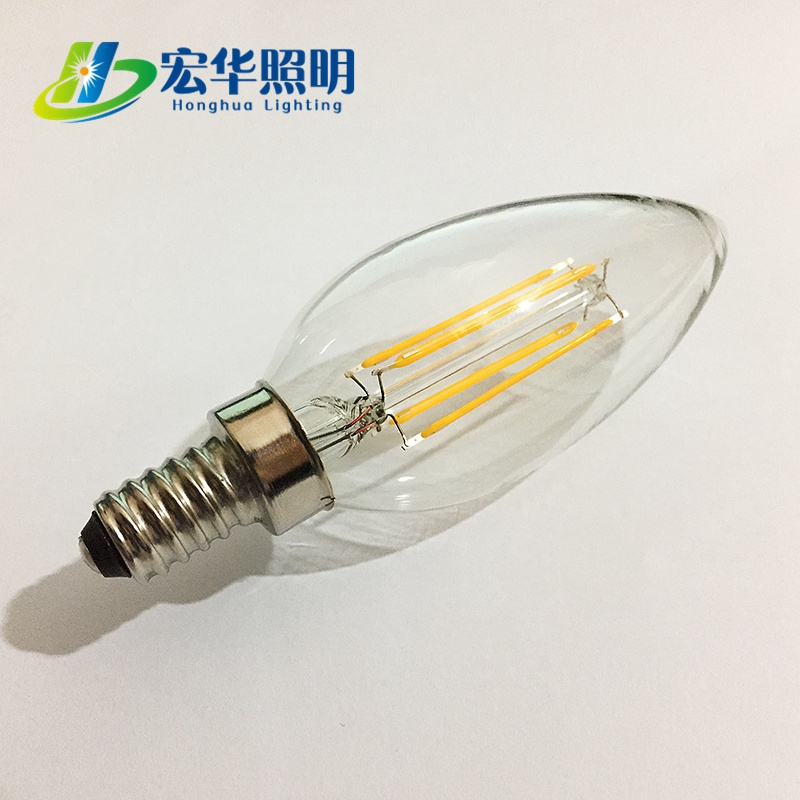 C35 E12 4W warm cool white led candle filament light bulb