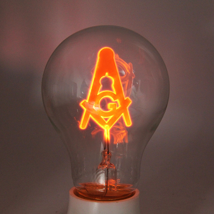 A19 Edison style light flicker flame Christmas masonic bulb for decoration