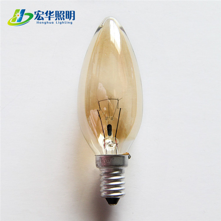 C35 Candle 40W clear glass filament incandescent light bulb for decoration light