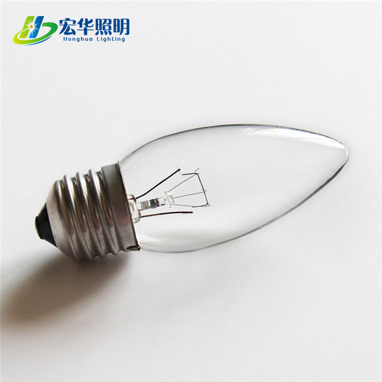 C35 Candle 40W clear glass filament incandescent light bulb for decoration light