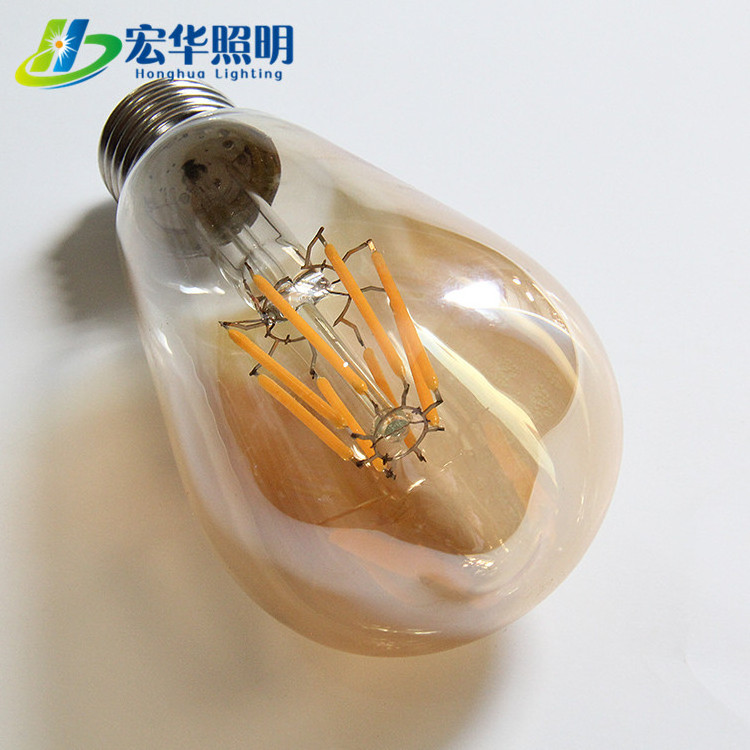 ST64 6W amber color vertical LED strip shape led filament industrial style lights bulb