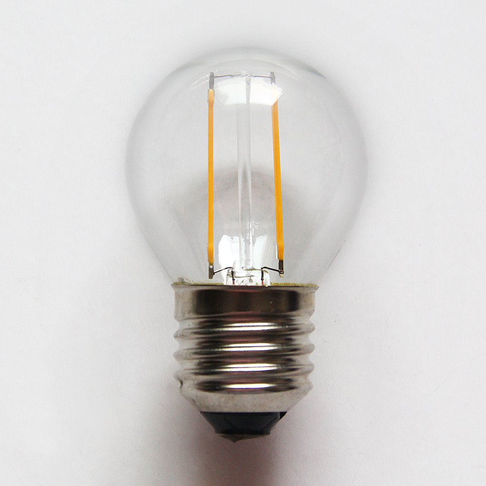 PS45 E27 B22 base 2 watt clear glass cover LED filament light bulb for decoration