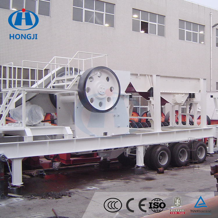 China Top Ten Trailer Truck Mounted Stone Jaw Crushing Rock Tyre Mobile Crusher Plant