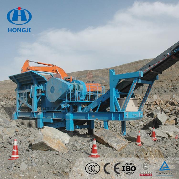 China Top Ten Trailer Truck Mounted Stone Jaw Crushing Rock Tyre Mobile Crusher Plant